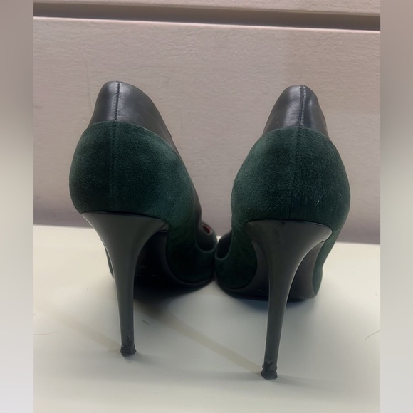 NWOT Sportmax made in Italy suede leather Green Pointed-Toe Heels - Picture 3 of 5
